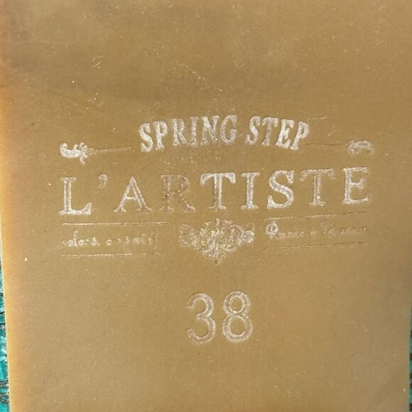 L'Artiste Hand Painted Leather Slingback Block Heels 7.5-8 - Picture 13 of 15